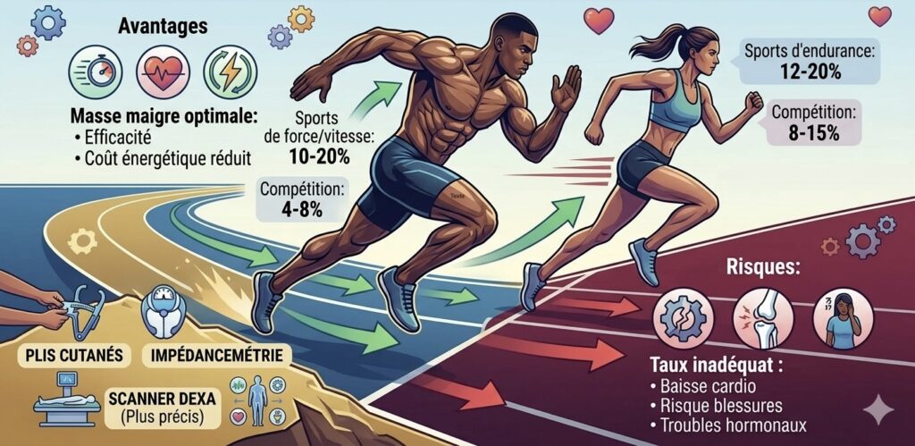 Quel est l’impact du pourcentage de masse grasse sur la performance sportive ?
